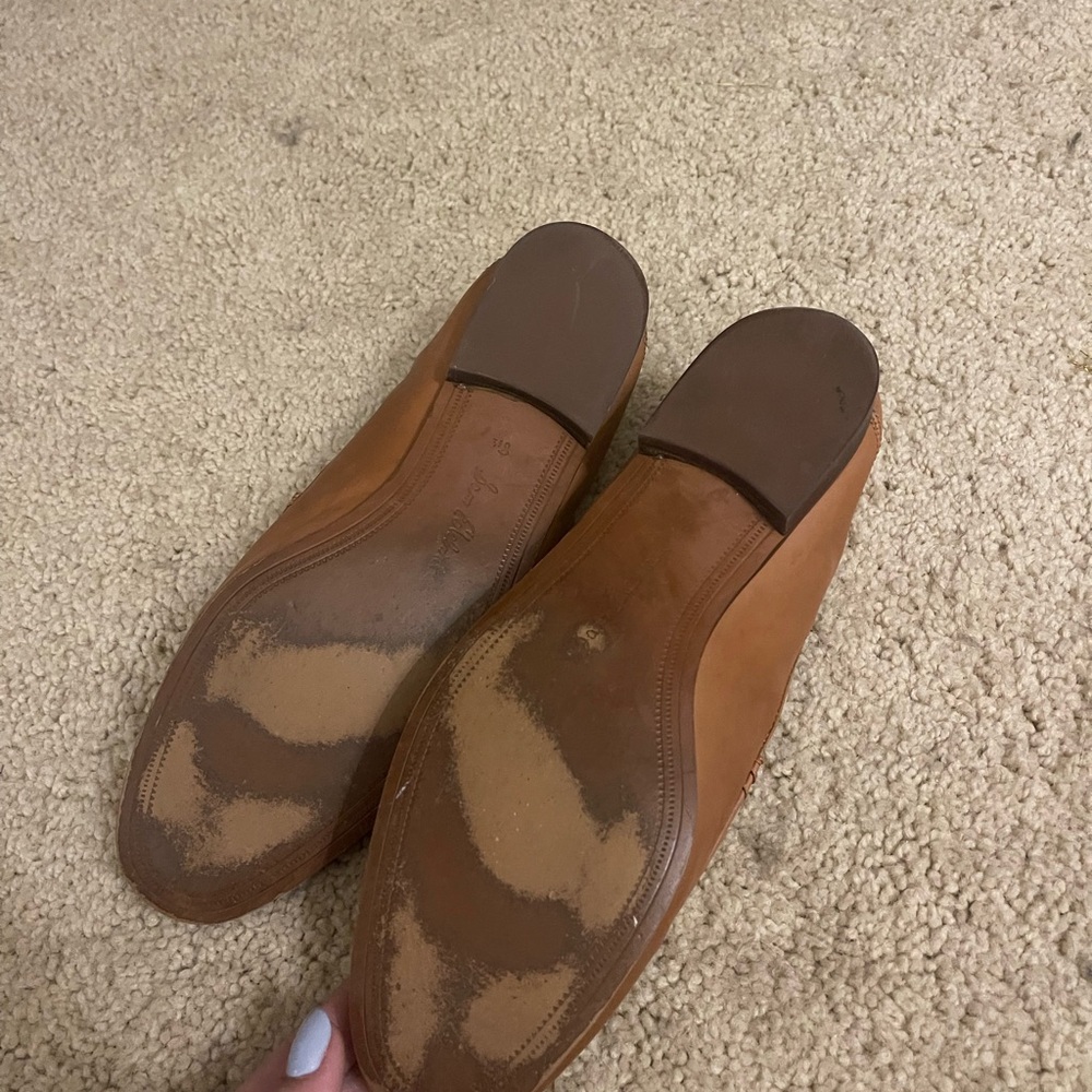 Sam Edelman Tan Leather Loafers with Gold Accent - Picture 2 of 4